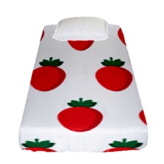 Fruit Strawberries Red Green Fitted Sheet (single Size) by Mariart