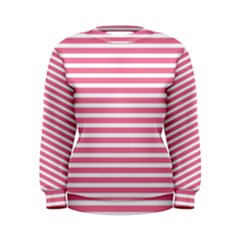 Horizontal Stripes Light Pink Women s Sweatshirt by Mariart