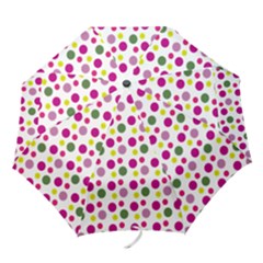 Polka Dot Purple Green Yellow Folding Umbrellas by Mariart