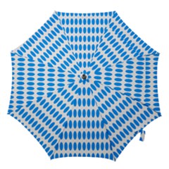 Polka Dots Blue White Hook Handle Umbrellas (small) by Mariart