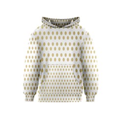 Polka Dots Gold Grey Kids  Pullover Hoodie by Mariart