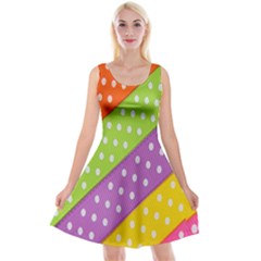 Colorful Easter Ribbon Background Reversible Velvet Sleeveless Dress by Simbadda