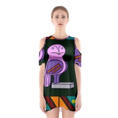 Owl A Colorful Modern Illustration For Lovers Shoulder Cutout One Piece by Simbadda