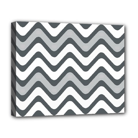 Shades Of Grey And White Wavy Lines Background Wallpaper Deluxe Canvas 20  X 16   by Simbadda