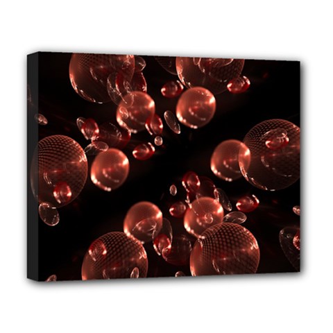 Fractal Chocolate Balls On Black Background Deluxe Canvas 20  X 16   by Simbadda
