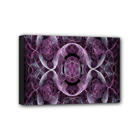 Fractal In Lovely Swirls Of Purple And Blue Mini Canvas 6  X 4  by Simbadda