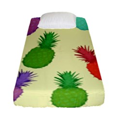 Colorful Pineapples Wallpaper Background Fitted Sheet (single Size) by Simbadda
