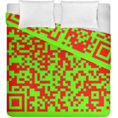 Colorful Qr Code Digital Computer Graphic Duvet Cover Double Side (king Size) by Simbadda