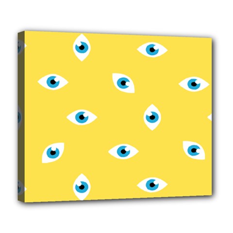 Eye Blue White Yellow Monster Sexy Image Deluxe Canvas 24  X 20   by Mariart