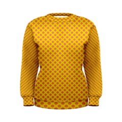 Polka Dot Orange Yellow Women s Sweatshirt by Mariart