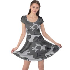 Initial Camouflage Grey Cap Sleeve Dresses by Mariart