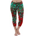 Red Turquoise Abstract Background Capri Winter Leggings  View1