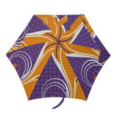 Leaf Polka Dot Purple Orange Mini Folding Umbrellas by Mariart