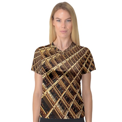 Construction Site Rusty Frames Making A Construction Site Abstract Women s V-neck Sport Mesh Tee by Nexatart