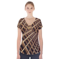 Construction Site Rusty Frames Making A Construction Site Abstract Short Sleeve Front Detail Top by Nexatart