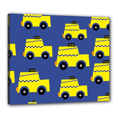 A Fun Cartoon Taxi Cab Tiling Pattern Canvas 24  X 20  by Nexatart