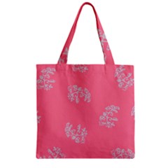 Branch Berries Seamless Red Grey Pink Zipper Grocery Tote Bag by Mariart