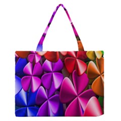 Colorful Flower Floral Rainbow Medium Zipper Tote Bag by Mariart