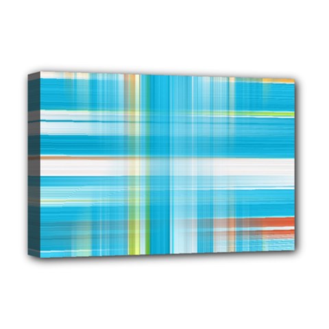 Lines Blue Stripes Deluxe Canvas 18  X 12   by Mariart
