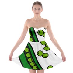 Peas Green Peanute Circle Strapless Bra Top Dress by Mariart