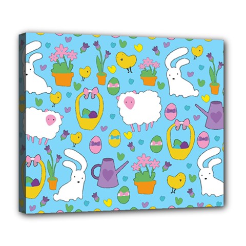 Cute Easter Pattern Deluxe Canvas 24  X 20   by Valentinaart