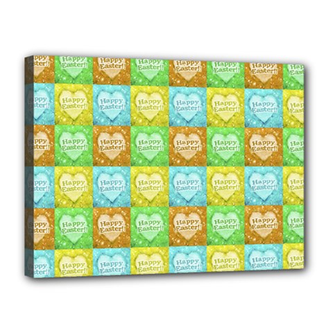 Colorful Happy Easter Theme Pattern Canvas 16  X 12  by dflcprints