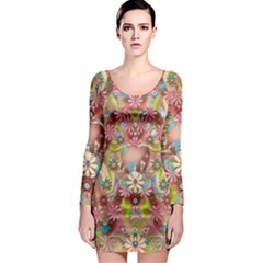 Jungle Life And Paradise Apples Long Sleeve Bodycon Dress by pepitasart