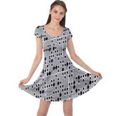 Metal Background With Round Holes Cap Sleeve Dresses by Nexatart