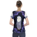 Fractal Image With Penguin Drawing Short Sleeve Front Detail Top View2