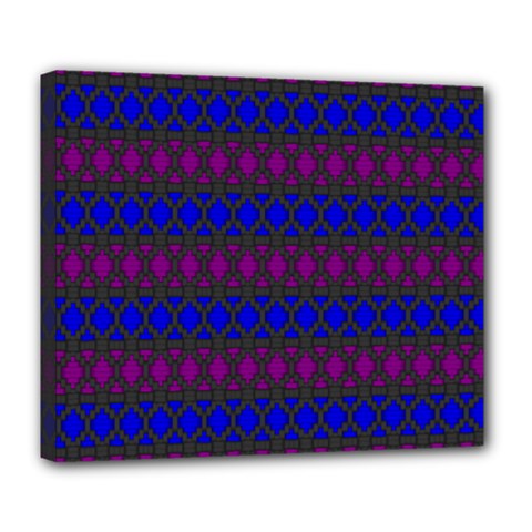Diamond Alt Blue Purple Woven Fabric Deluxe Canvas 24  X 20   by Mariart
