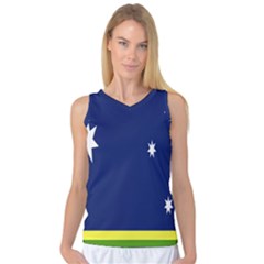 Flag Star Blue Green Yellow Women s Basketball Tank Top by Mariart