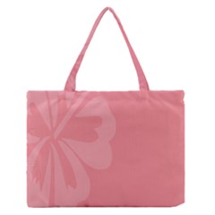 Hibiscus Sakura Strawberry Ice Pink Medium Zipper Tote Bag by Mariart