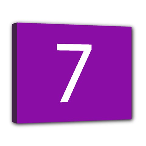 Number 7 Purple Deluxe Canvas 20  X 16   by Mariart