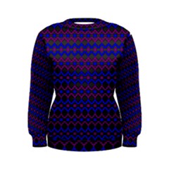 Split Diamond Blue Purple Woven Fabric Women s Sweatshirt by Mariart