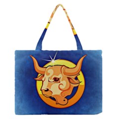 Zodiac Taurus Medium Zipper Tote Bag by Mariart
