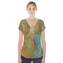 The Waterfall Short Sleeve Front Detail Top by digitaldivadesigns