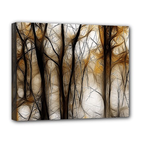 Fall Forest Artistic Background Deluxe Canvas 20  X 16   by Nexatart