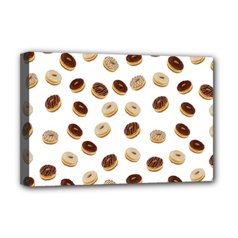 Donuts Pattern Deluxe Canvas 18  X 12   by Valentinaart