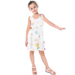 Flower Floral Star Balloon Bubble Kids  Sleeveless Dress by Mariart