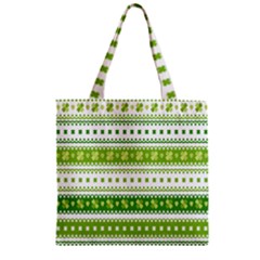 Flower Floral Green Shamrock Zipper Grocery Tote Bag by Mariart