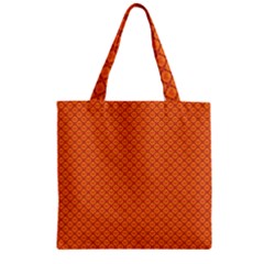 Heart Orange Love Zipper Grocery Tote Bag by Mariart