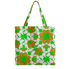 Graphic Floral Seamless Pattern Mosaic Zipper Grocery Tote Bag by dflcprints