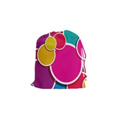 Paint Circle Red Pink Yellow Blue Green Polka Drawstring Pouches (small)  by Mariart