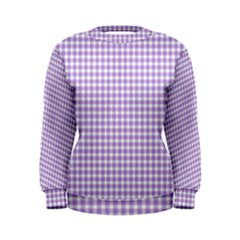Plaid Purple White Line Women s Sweatshirt by Mariart