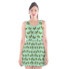 Green Butterflies Scoop Neck Skater Dress by linceazul