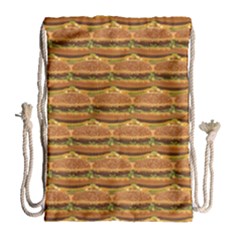 Delicious Burger Pattern Drawstring Bag (large) by berwies
