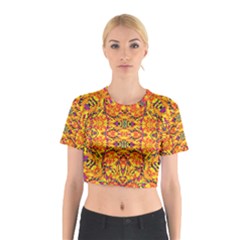 Colorful Vibrant Ornate Cotton Crop Top by dflcprintsclothing