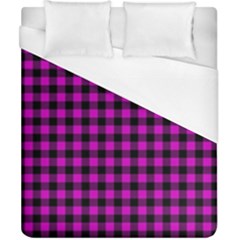Lumberjack Fabric Pattern Pink Black Duvet Cover (california King Size) by EDDArt