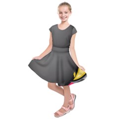 Hole Circle Line Red Yellow Black Gray Kids  Short Sleeve Dress by Mariart