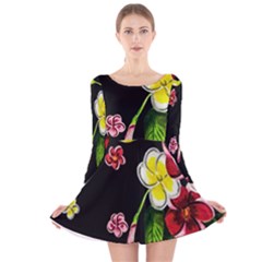 Floral Rhapsody Pt 2 Long Sleeve Velvet Skater Dress by dawnsiegler